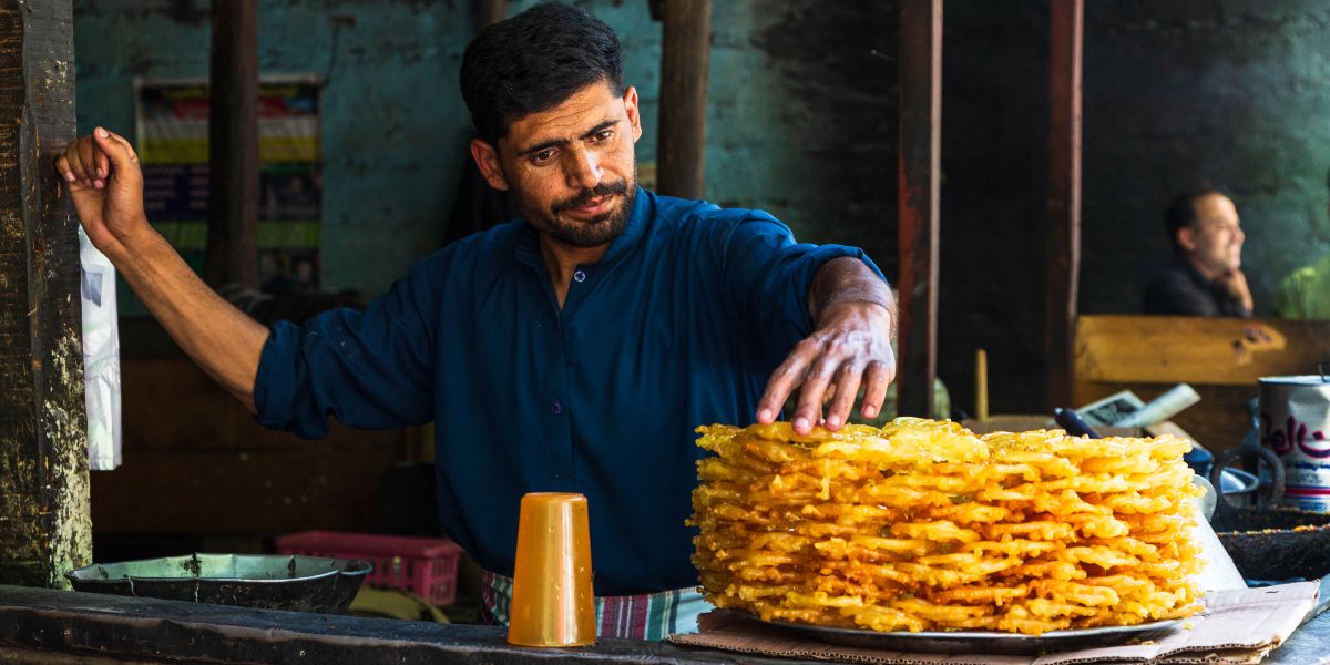 indian man with food